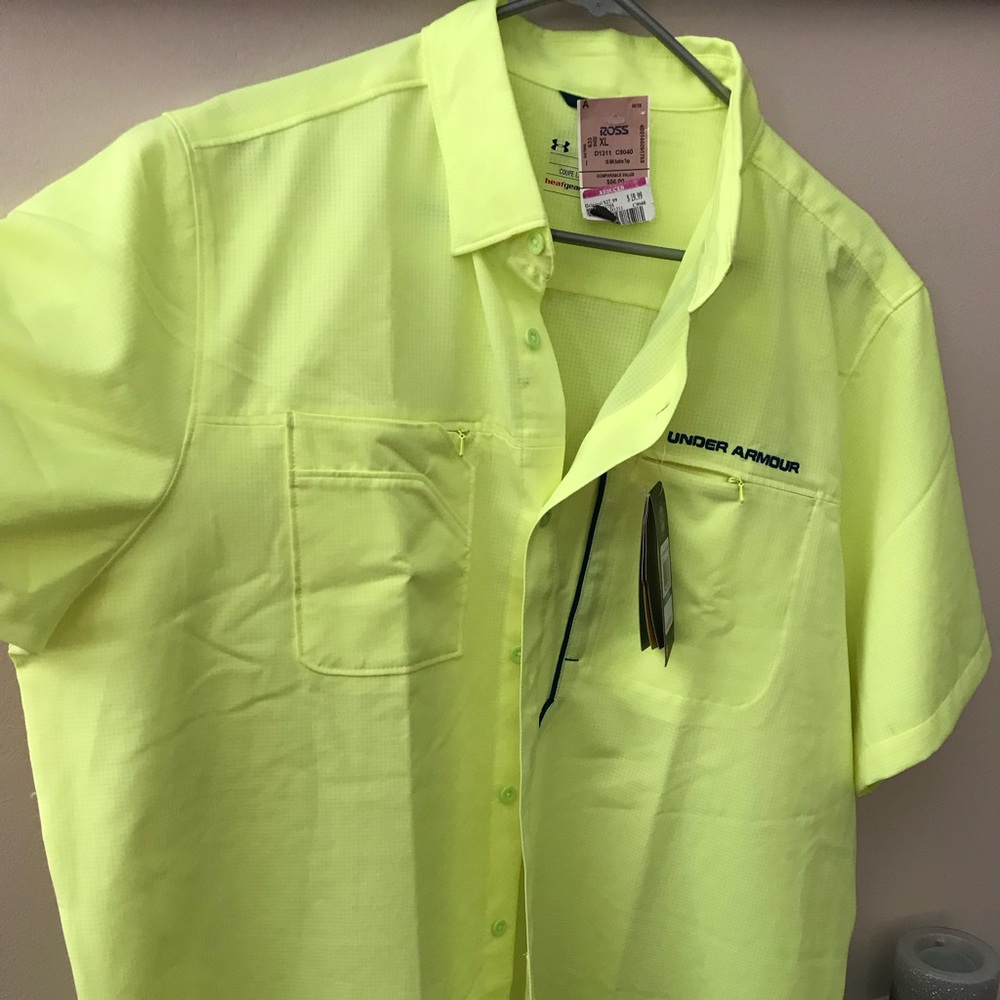 Neon Yellow Size XL Under Armour Fishing Shirt